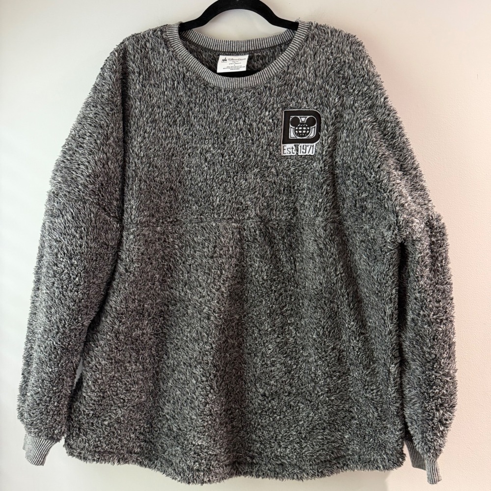Disney Parks Spirit Jersey Walt Disney World Sherpa Fleece Unisex L Gray